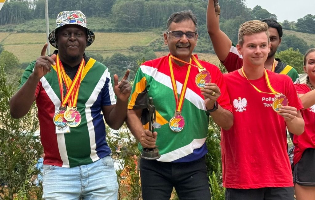 Proficient Men category medalists at the 2025 World Gold Panning championships 